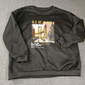 Shein New York Crew Neck Sweatshirt Women's Size XL Black Long Sleeve